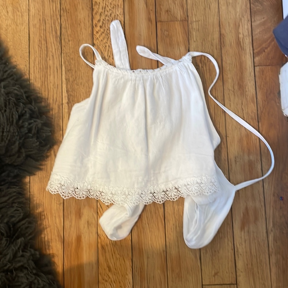 XS cropped tank top from Greece. Ties on the back.